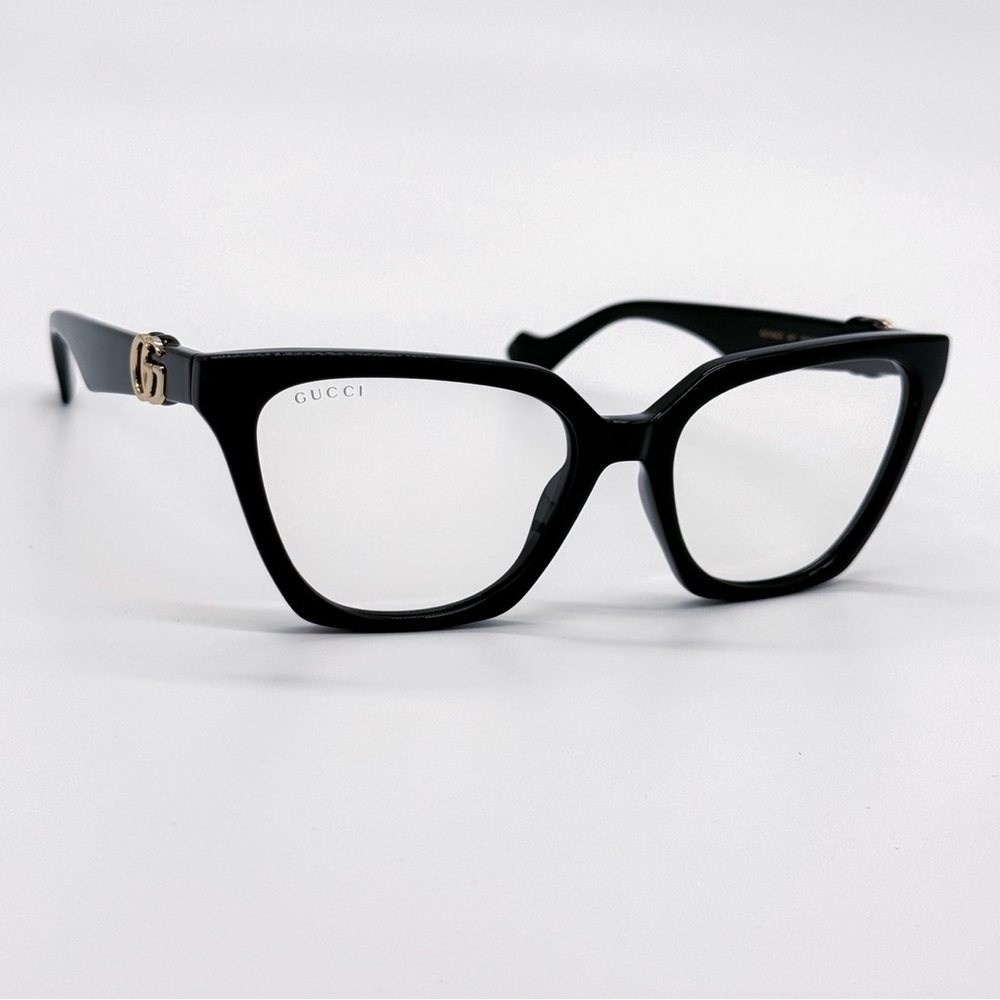 NEW GUCCI GG1542S 001 CAT EYE BLACK BROWN/CLEAR WOMEN SUNGLASSES GUCCI - Picture 9 of 16